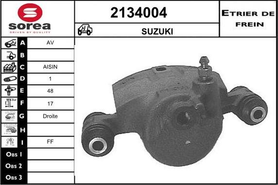 EAI 2134004 - Тормозной суппорт autospares.lv