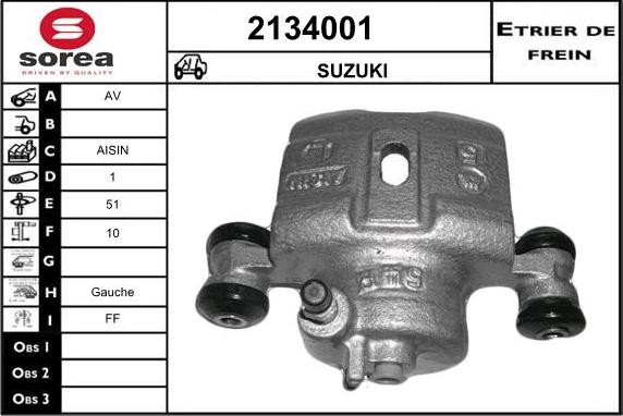 EAI 2134001 - Тормозной суппорт autospares.lv