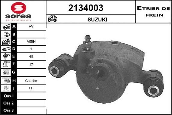 EAI 2134003 - Тормозной суппорт autospares.lv