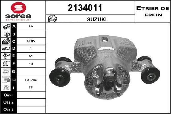 EAI 2134011 - Тормозной суппорт autospares.lv