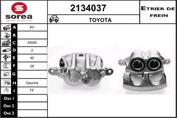 EAI 2134037 - Тормозной суппорт autospares.lv