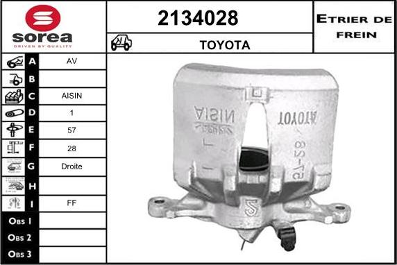EAI 2134028 - Тормозной суппорт autospares.lv