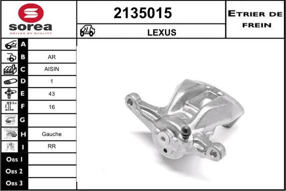 EAI 2135015 - Тормозной суппорт autospares.lv