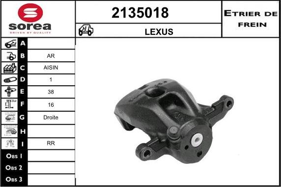 EAI 2135018 - Тормозной суппорт autospares.lv