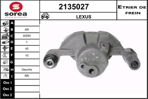 EAI 2135027 - Тормозной суппорт autospares.lv