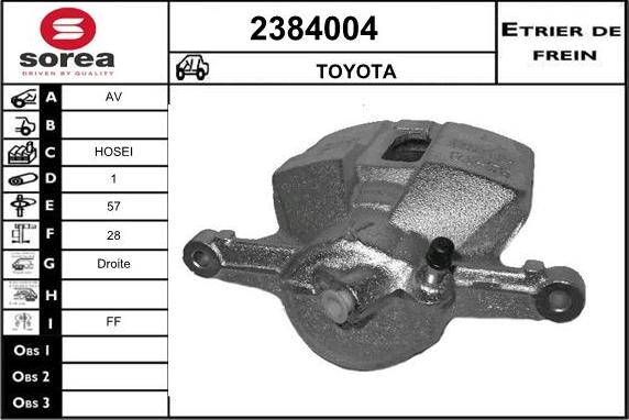 EAI 2384004 - Тормозной суппорт autospares.lv