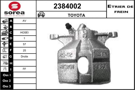 EAI 2384002 - Тормозной суппорт autospares.lv