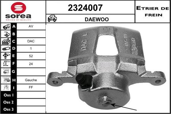 EAI 2324007 - Тормозной суппорт autospares.lv