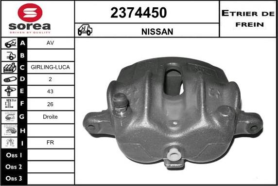 EAI 2374450 - Тормозной суппорт autospares.lv