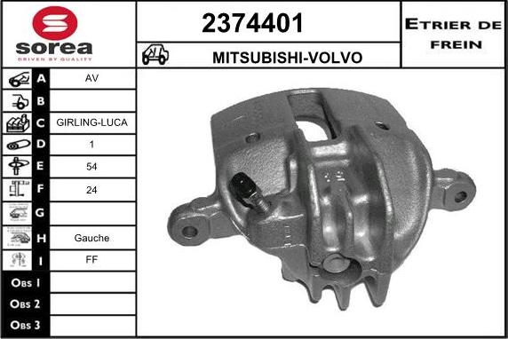 EAI 2374401 - Тормозной суппорт autospares.lv