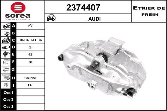 EAI 2374407 - Тормозной суппорт autospares.lv