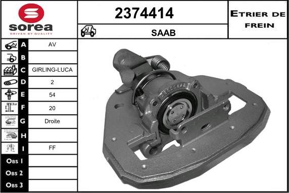 EAI 2374414 - Тормозной суппорт autospares.lv