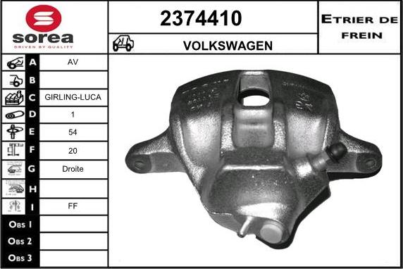 EAI 2374410 - Тормозной суппорт autospares.lv