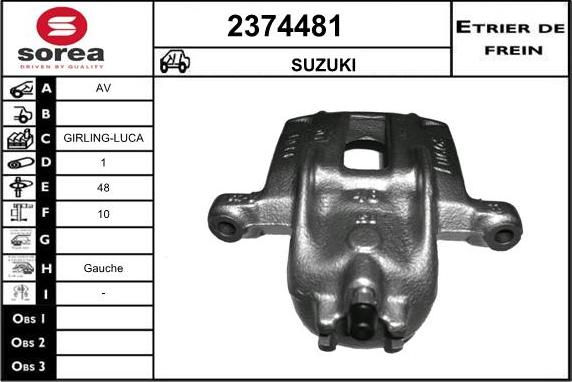 EAI 2374481 - Тормозной суппорт autospares.lv