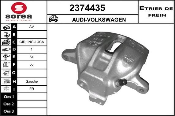 EAI 2374435 - Тормозной суппорт autospares.lv