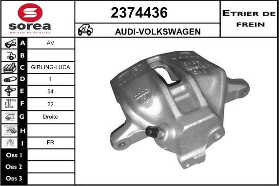 EAI 2374436 - Тормозной суппорт autospares.lv