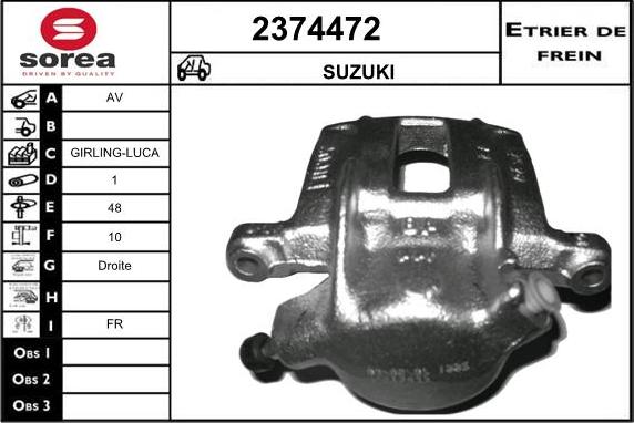 EAI 2374472 - Тормозной суппорт autospares.lv