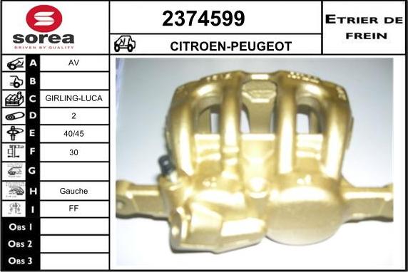 EAI 2374599 - Тормозной суппорт autospares.lv