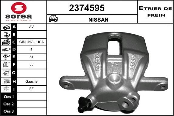 EAI 2374595 - Тормозной суппорт autospares.lv