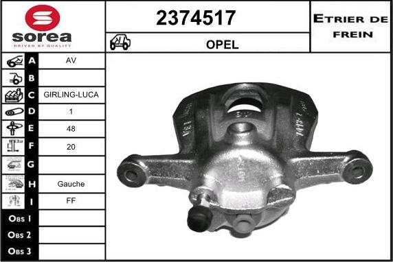 EAI 2374517 - Тормозной суппорт autospares.lv