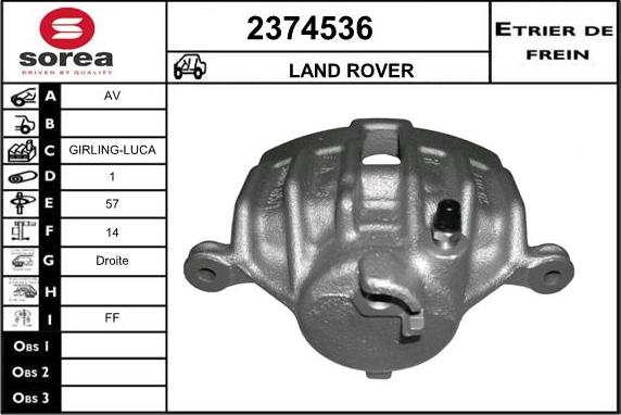 EAI 2374536 - Тормозной суппорт autospares.lv