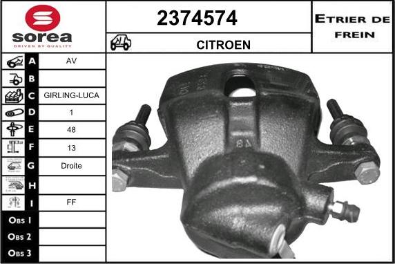 EAI 2374574 - Тормозной суппорт autospares.lv