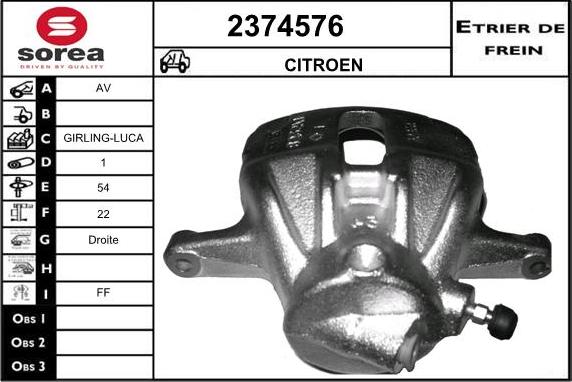 EAI 2374576 - Тормозной суппорт autospares.lv