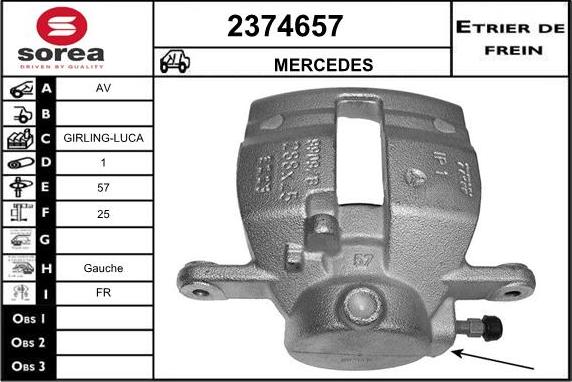 EAI 2374657 - Тормозной суппорт autospares.lv