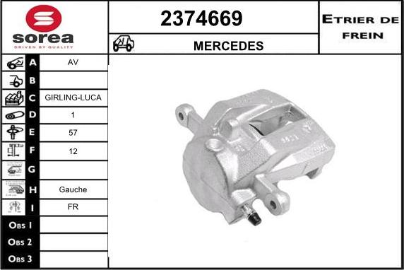 EAI 2374669 - Тормозной суппорт autospares.lv