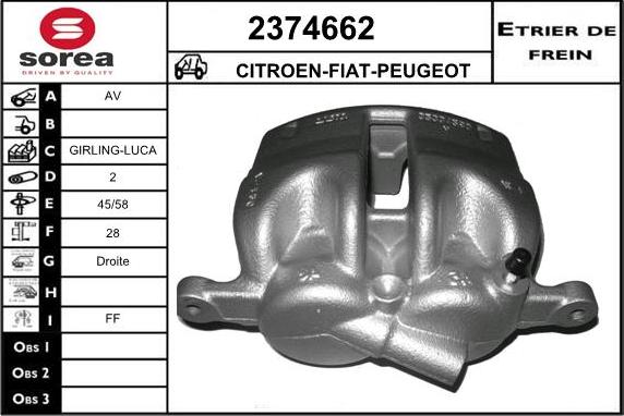 EAI 2374662 - Тормозной суппорт autospares.lv