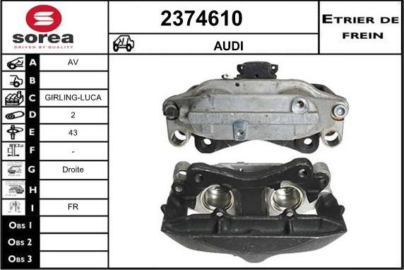 EAI 2374610 - Тормозной суппорт autospares.lv