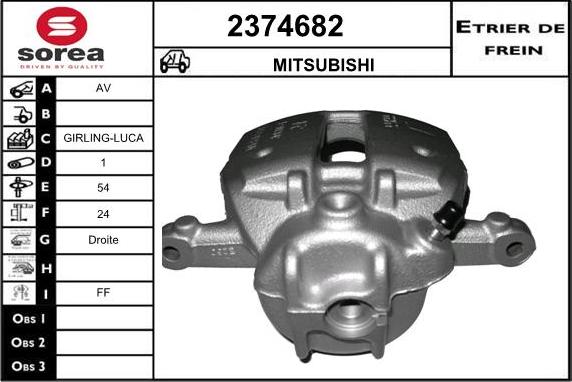 EAI 2374682 - Тормозной суппорт autospares.lv