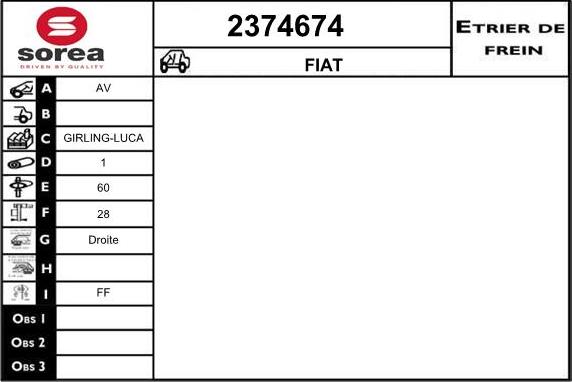 EAI 2374674 - Тормозной суппорт autospares.lv