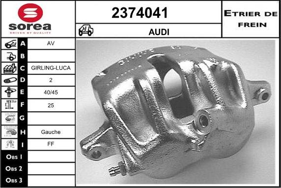 EAI 2374041 - Тормозной суппорт autospares.lv