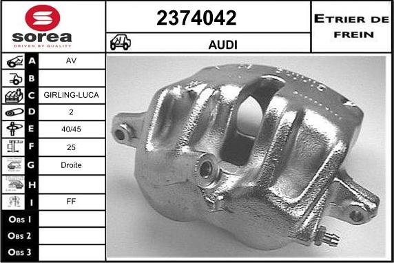 EAI 2374042 - Тормозной суппорт autospares.lv