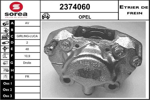 EAI 2374060 - Тормозной суппорт autospares.lv