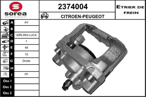 EAI 2374004 - Тормозной суппорт autospares.lv