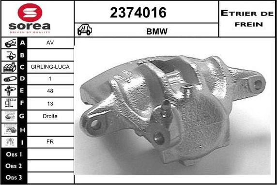 EAI 2374016 - Тормозной суппорт autospares.lv