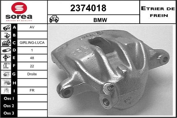 EAI 2374018 - Тормозной суппорт autospares.lv