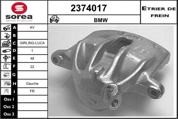 EAI 2374017 - Тормозной суппорт autospares.lv