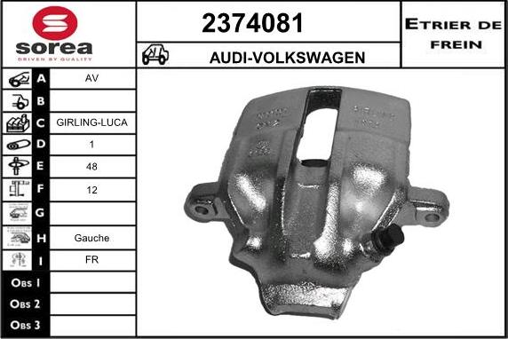 EAI 2374081 - Тормозной суппорт autospares.lv