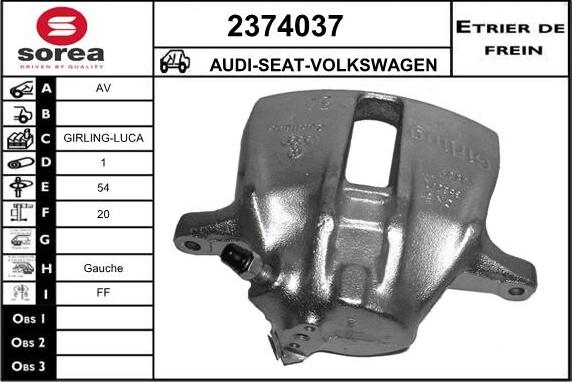 EAI 2374037 - Тормозной суппорт autospares.lv