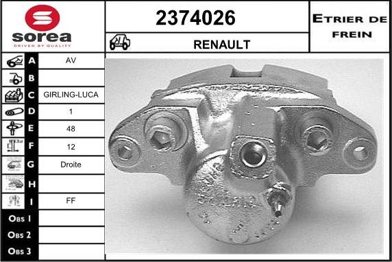 EAI 2374026 - Тормозной суппорт autospares.lv