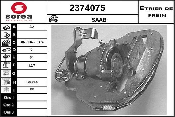 EAI 2374075 - Тормозной суппорт autospares.lv