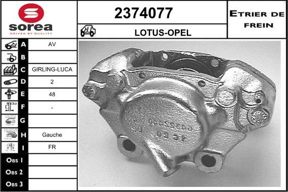 EAI 2374077 - Тормозной суппорт autospares.lv