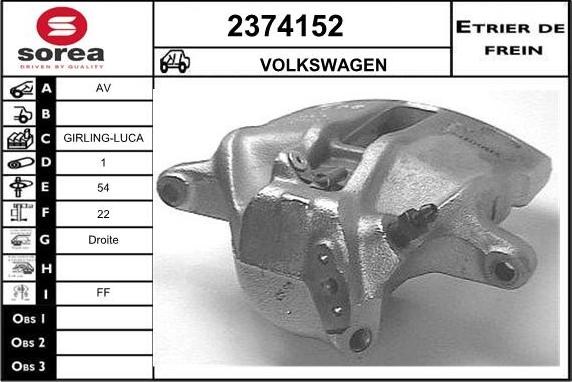 EAI 2374152 - Тормозной суппорт autospares.lv