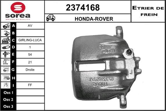 EAI 2374168 - Тормозной суппорт autospares.lv