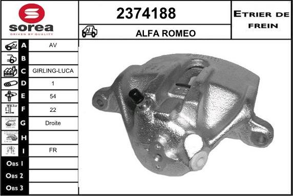 EAI 2374188 - Тормозной суппорт autospares.lv