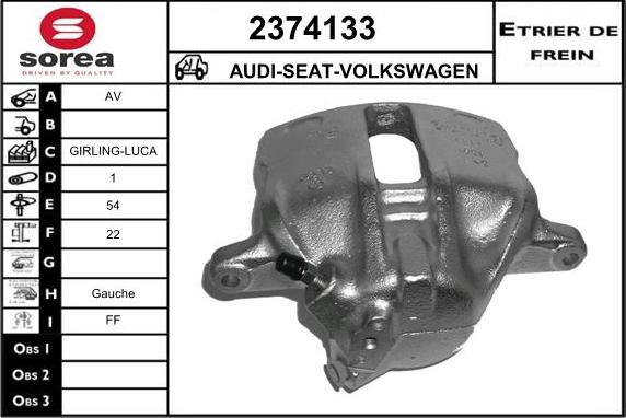 EAI 2374133 - Тормозной суппорт autospares.lv