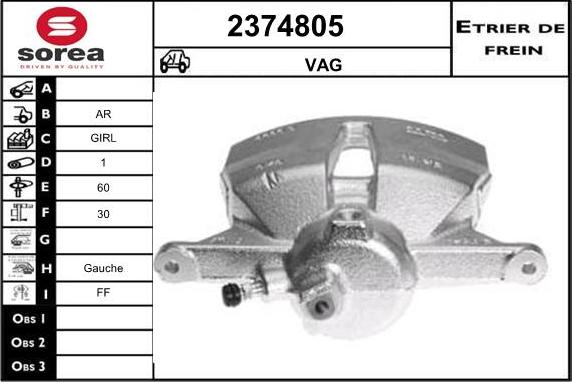 EAI 2374805 - Тормозной суппорт autospares.lv